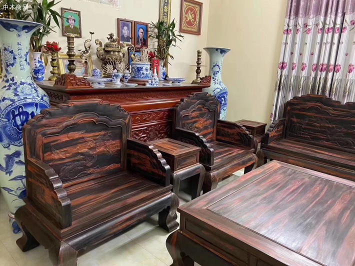 大紅酸枝交趾黃檀寶座沙發 憑祥市龍之涵紅木家具的匠心與價值